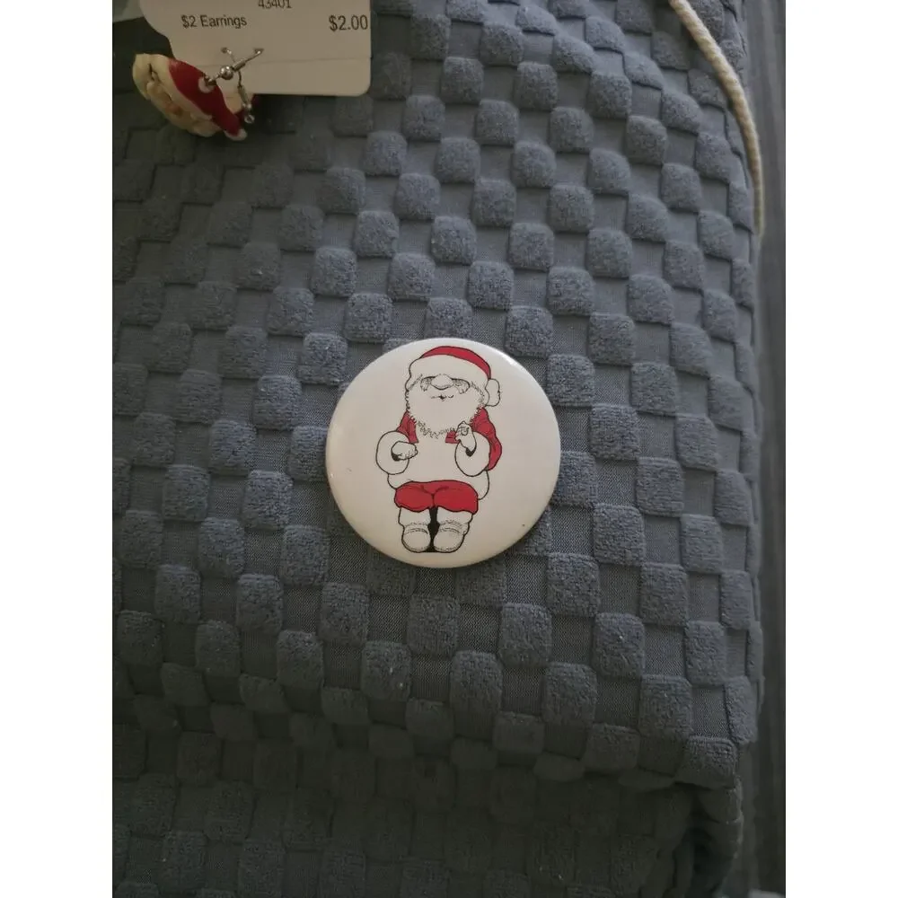 Vintage Mid-Century Style Santa Claus Pocket Mirror Retro Christmas Collectible